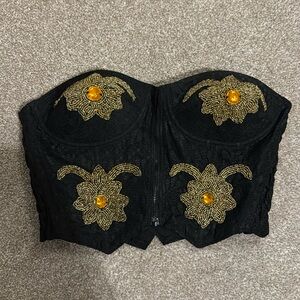 Vintage Beaded Lace Corset with tags